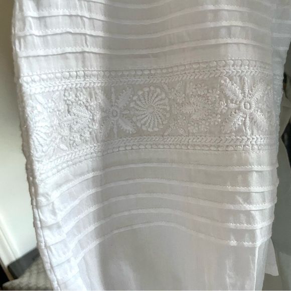 Cleobella White Cotton Embroidered Peplum Top Small - Picture 3 of 9